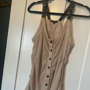 Adventure/ safari style beach cover up. Ruched, buckles, buttons
